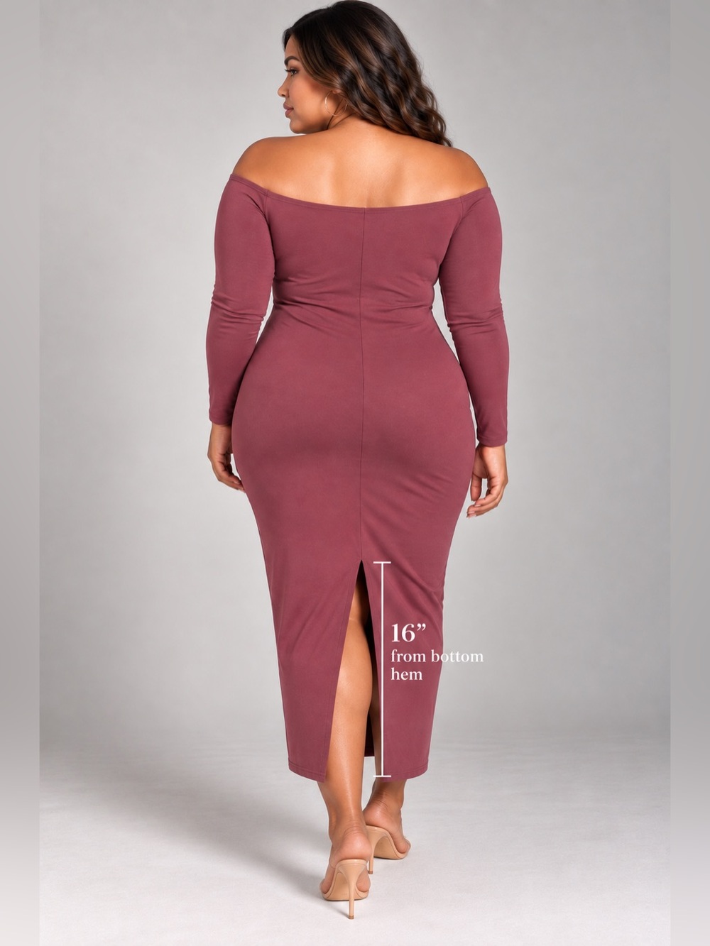 Urban Outfitters Mauve Off The Shoulder Midi Dress Size XXL - Picture 2 of 9